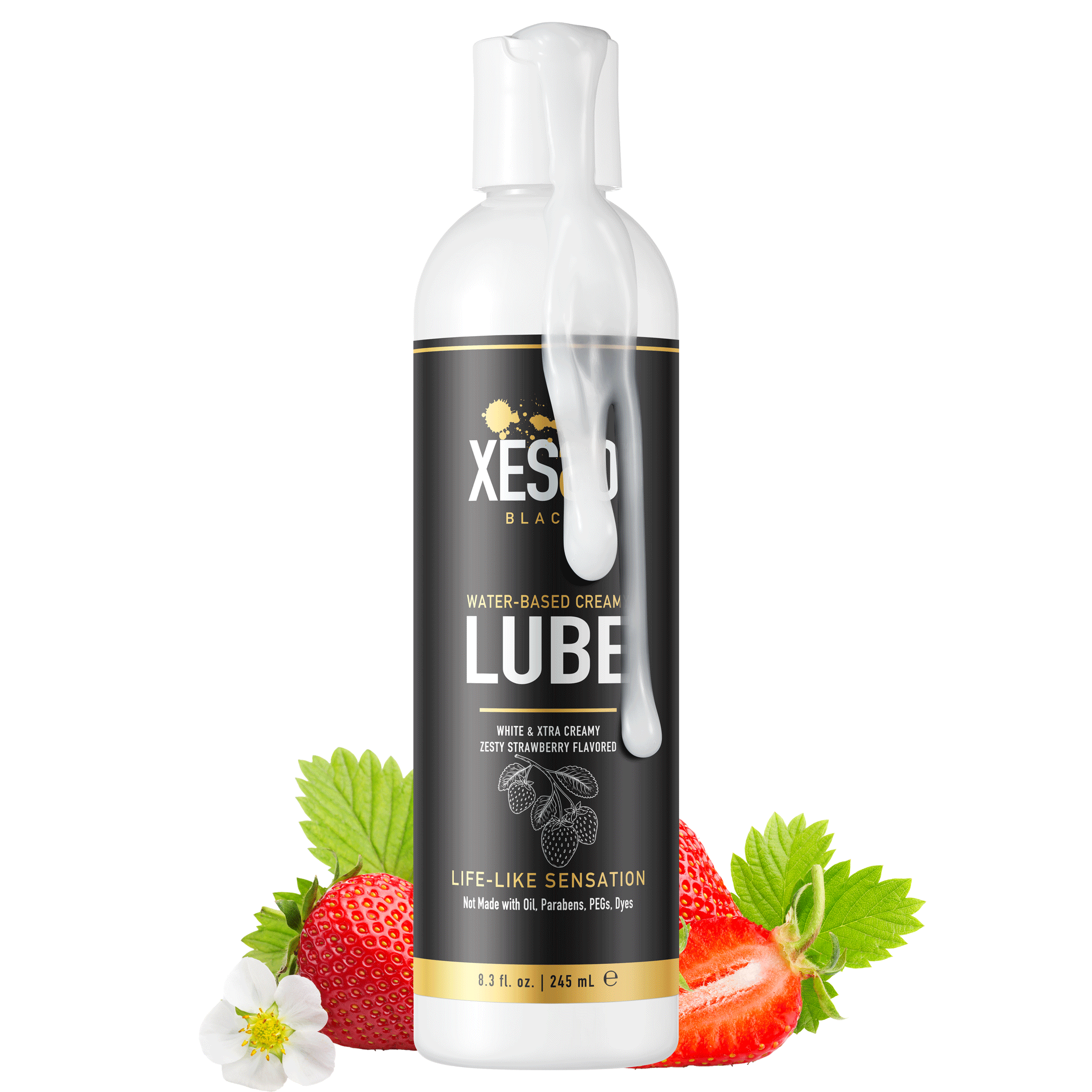 XESSO Water Based Creamy Lube, Zesty Strawberry Flavored 8.3 fl oz XESSO Water Based Creamy Lube, Zesty Strawberry Flavored 8.3 fl oz