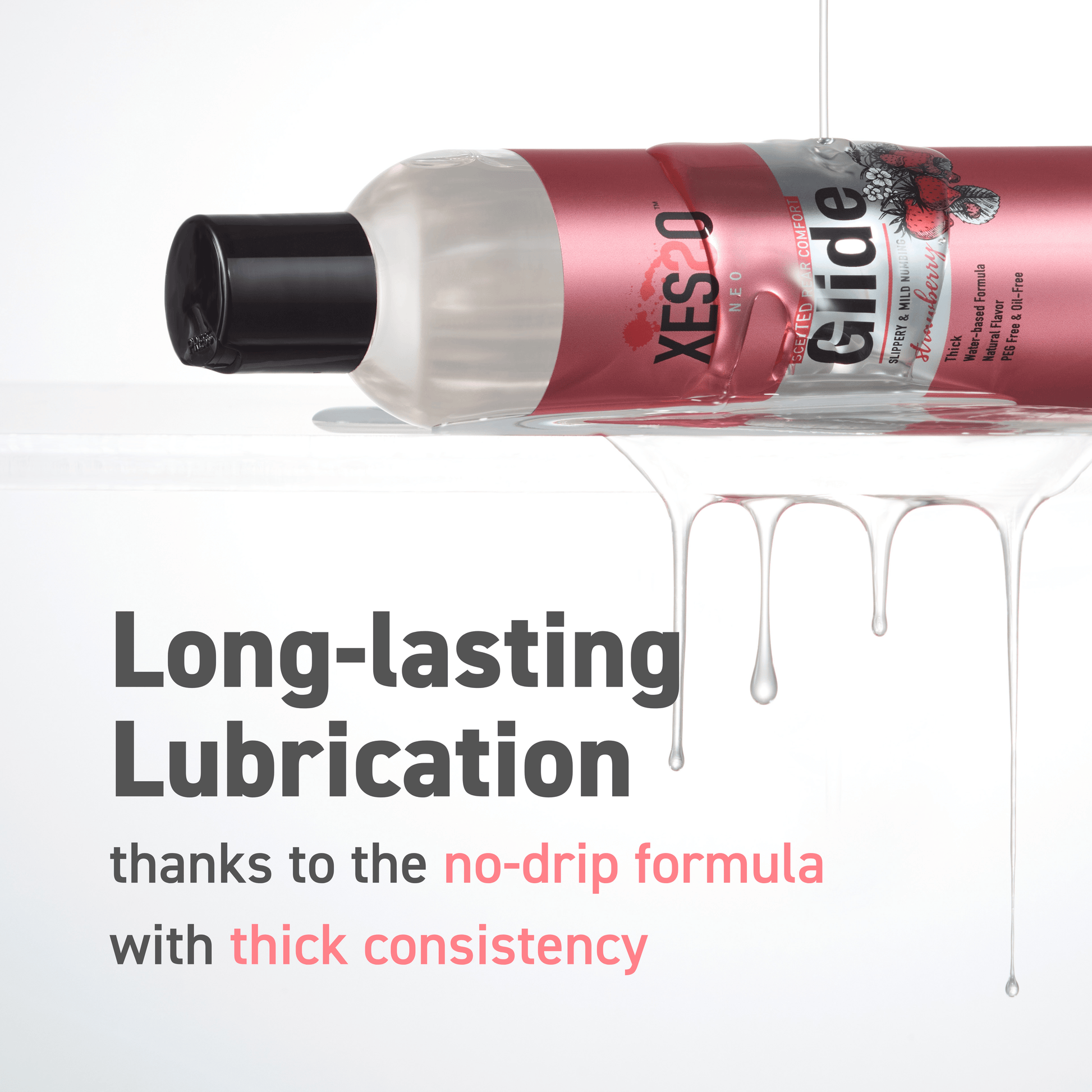 XESSO Lube & More Waterbased Lube XESSO Scented Rear Comfort Glide 4% Lidocaine, Fresh Strawberry